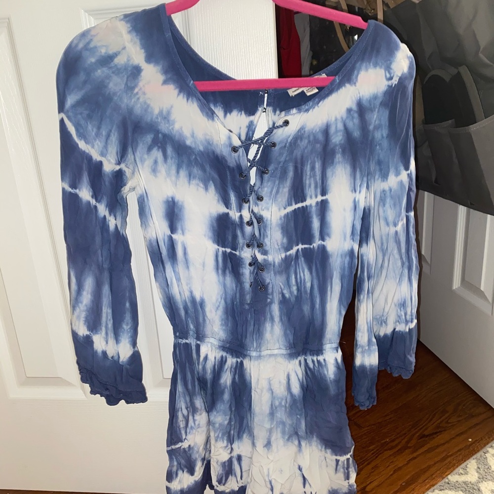 American eagle blue and white romper